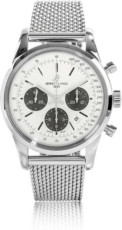 breitling transocean chronograph mercury silver